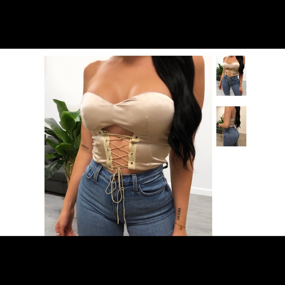 Lace up crop top